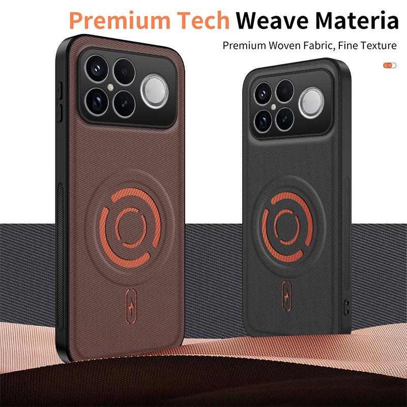 For Xiaomi Poco F8 Ultra/Redmi K90 Pro Max WANLONFENG Tech Fabric Texture Magnetic PC Hybrid TPU Phone Case(Blue)