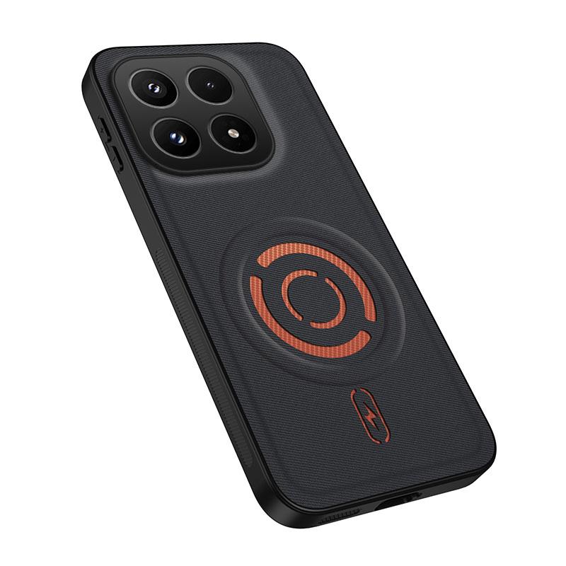 For Xiaomi 17 5G WANLONFENG Tech Fabric Texture Magnetic PC Hybrid TPU Phone Case(Black)