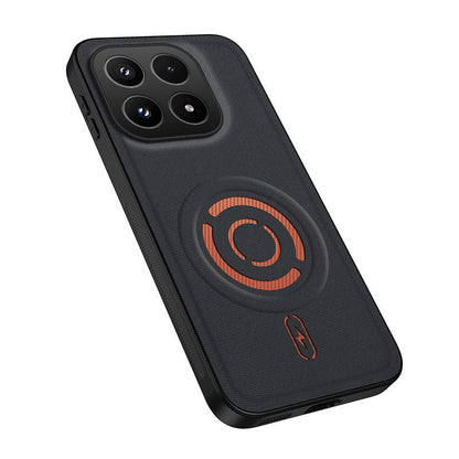 For Xiaomi 17 5G WANLONFENG Tech Fabric Texture Magnetic PC Hybrid TPU Phone Case(Black)