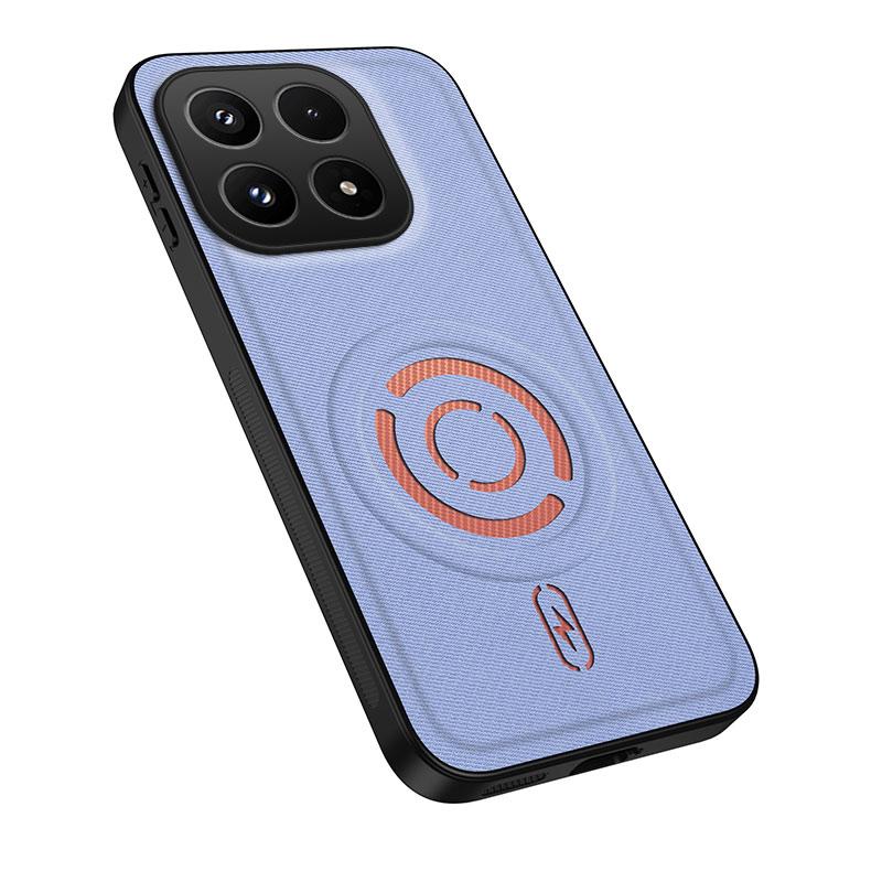 For Xiaomi 17 5G WANLONFENG Tech Fabric Texture Magnetic PC Hybrid TPU Phone Case(Blue)