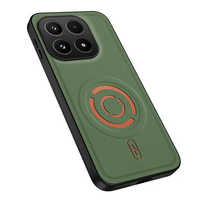 For Xiaomi 17 5G WANLONFENG Tech Fabric Texture Magnetic PC Hybrid TPU Phone Case(Green)