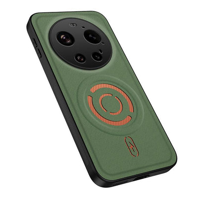 For Xiaomi 17 Ultra 5G WANLONFENG Tech Fabric Texture Magnetic PC Hybrid TPU Phone Case(Green)