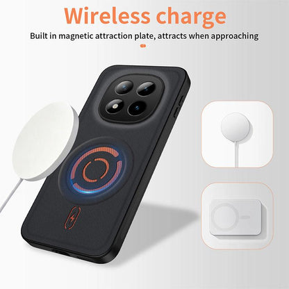 For Redmi Note 15 Pro+ 5G Global 163.3mm WANLONFENG Tech Fabric Texture Magnetic PC Hybrid TPU Phone Case - Orange - EDA009909203A