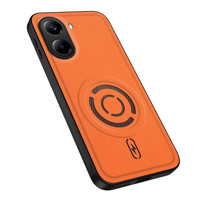 For Redmi Turbo 4 WANLONFENG Tech Fabric Texture Magnetic PC Hybrid TPU Phone Case(Orange)