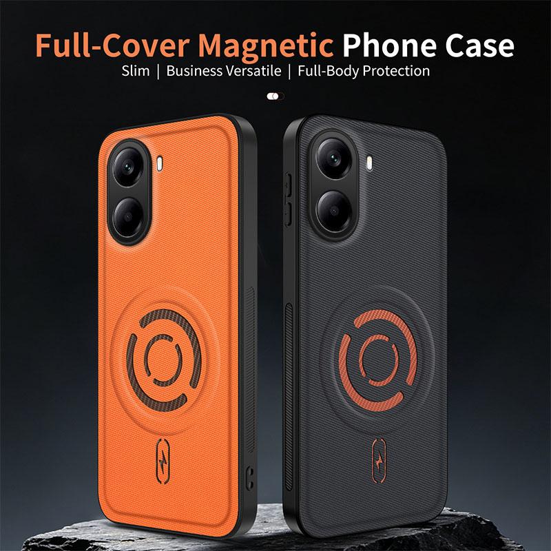 For Redmi Turbo 4 WANLONFENG Tech Fabric Texture Magnetic PC Hybrid TPU Phone Case(Black)