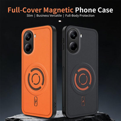 For Redmi Turbo 4 WANLONFENG Tech Fabric Texture Magnetic PC Hybrid TPU Phone Case(Black)