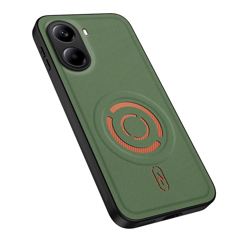 For Redmi Turbo 4 WANLONFENG Tech Fabric Texture Magnetic PC Hybrid TPU Phone Case(Green)