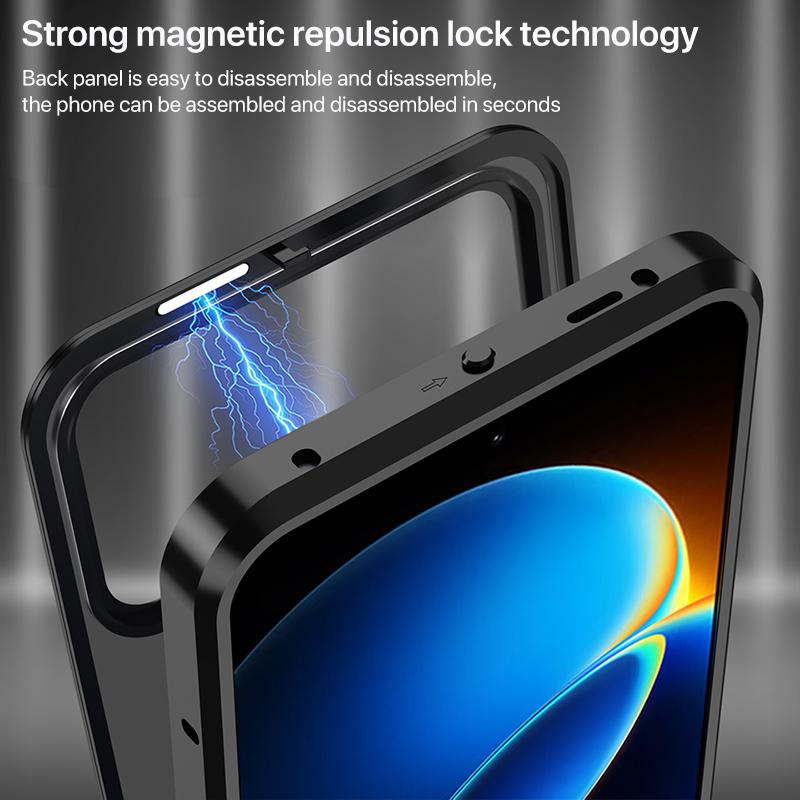 For Redmi K90 Max / K90 Ultra Single-sided Snap Buckle Metal Frame Frosted MagSafe Phone Case(Silver)