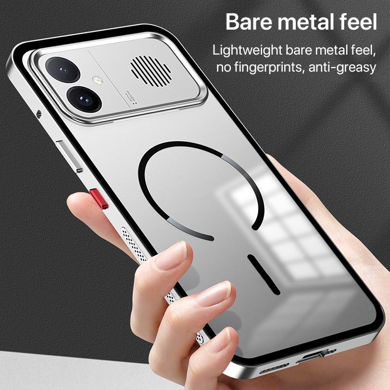 For Redmi K90 Max / K90 Ultra Single-sided Snap Buckle Metal Frame Frosted MagSafe Phone Case(Silver)