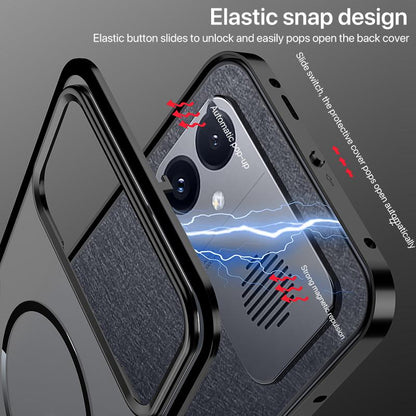 For Redmi K90 Max / K90 Ultra Single-sided Snap Buckle Metal Frame Frosted MagSafe Phone Case(Sierra Blue)