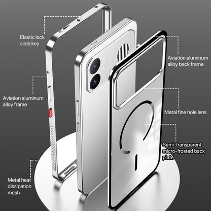 For Redmi K90 Max / K90 Ultra Single-sided Snap Buckle Metal Frame Frosted MagSafe Phone Case(Sierra Blue)