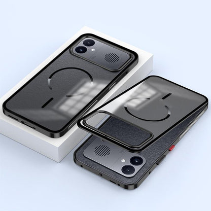 For Redmi K90 Max / K90 Ultra Single-sided Snap Buckle Metal Frame Frosted MagSafe Phone Case(Black)