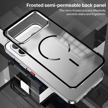 For Redmi K90 Max / K90 Ultra Single-sided Snap Buckle Metal Frame Frosted MagSafe Phone Case(Black)