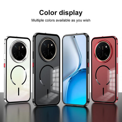 For Honor X80 Pro Max 5G Single-sided Snap Buckle Metal Frame Frosted MagSafe Phone Case - Red - EDA009913001B
