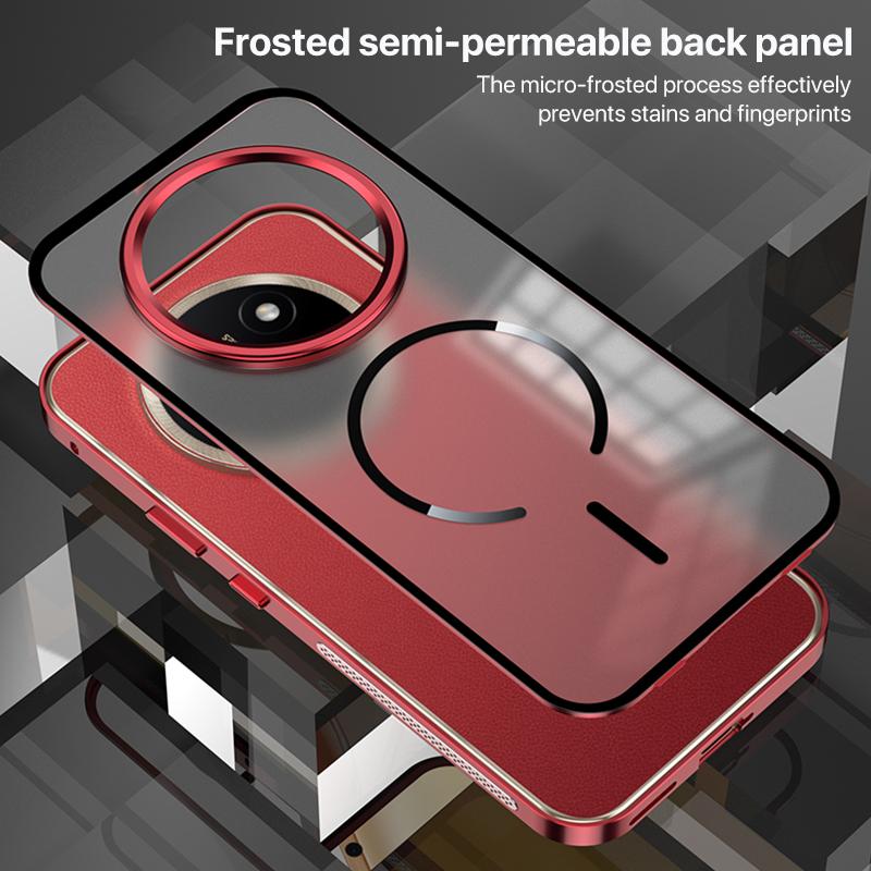 For Honor X80 Pro Max 5G Single-sided Snap Buckle Metal Frame Frosted MagSafe Phone Case - Red - EDA009913001B