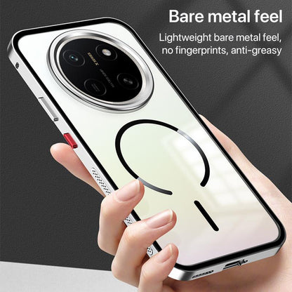 For Honor X80 Pro Max 5G Single-sided Snap Buckle Metal Frame Frosted MagSafe Phone Case - Black - EDA009913001C
