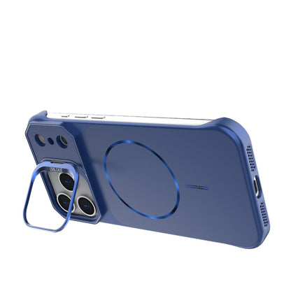 For iPhone 17 Pro Frameless Half-Wrapped PC Magnetic Phone Case - Blue - EDA009914101C