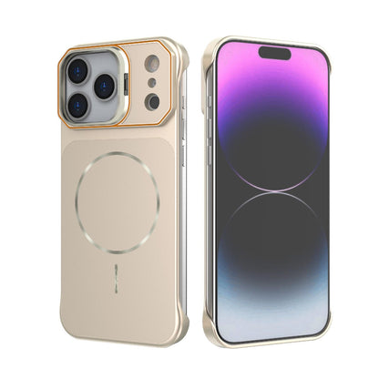 For iPhone 17 Pro Max Frameless Half-Wrapped PC Magnetic Phone Case - Rose Gold - EDA009914102B