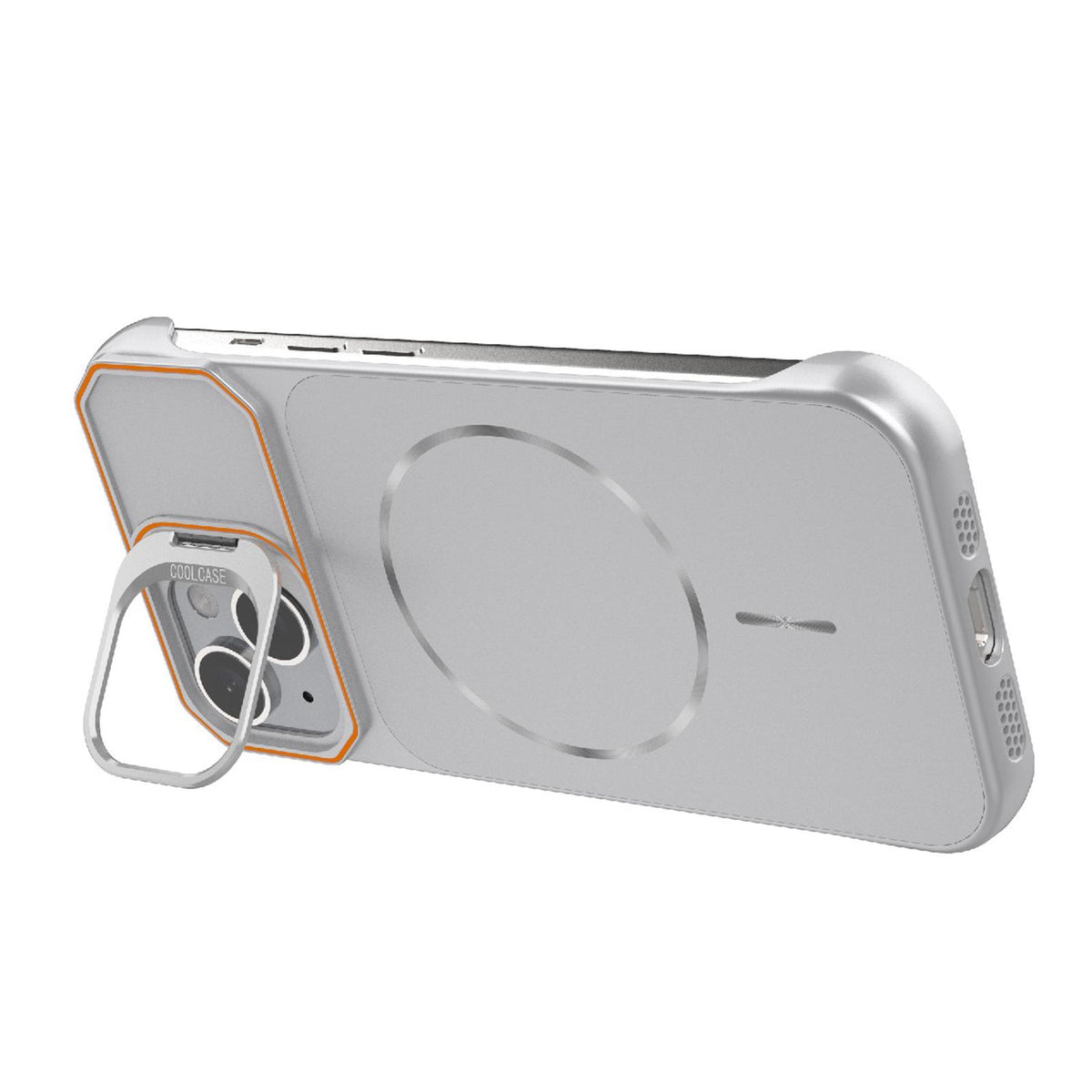 For iPhone 15 Frameless Half-Wrapped PC Magnetic Phone Case - Gray - EDA009914104F