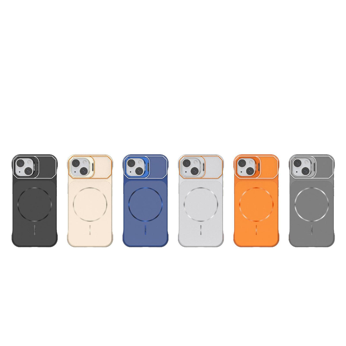 For iPhone 15 Frameless Half-Wrapped PC Magnetic Phone Case - Gray - EDA009914104F