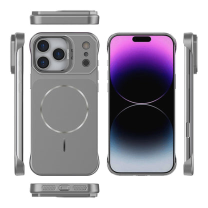 For iPhone 18 Pro Max Frameless Half-Wrapped PC Magnetic Phone Case - Gray - EDA009914105F