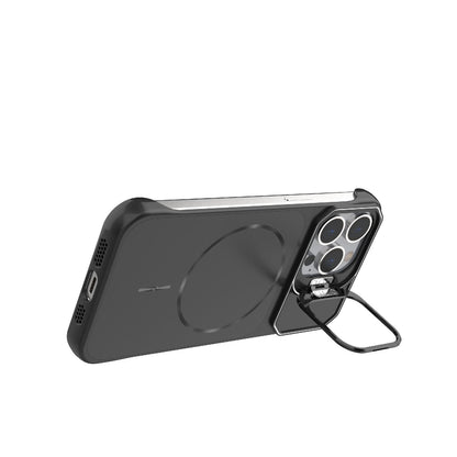 For iPhone 13 Pro Frameless Half-Wrapped PC Magnetic Phone Case - Black - EDA009914107A