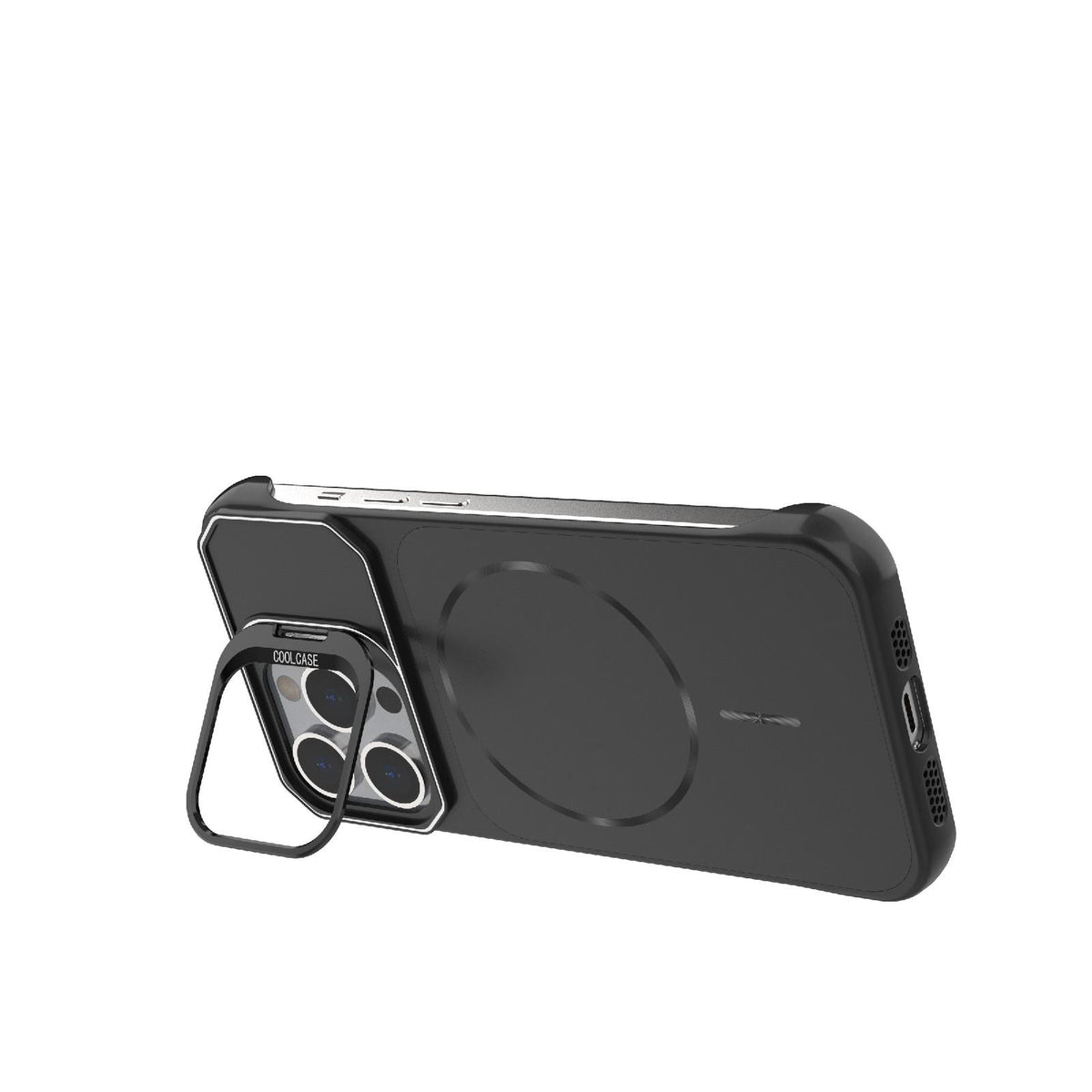 For iPhone 13 Pro Frameless Half-Wrapped PC Magnetic Phone Case - Black - EDA009914107A