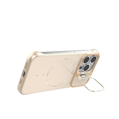 For iPhone 13 Pro Frameless Half-Wrapped PC Magnetic Phone Case - Rose Gold - EDA009914107B