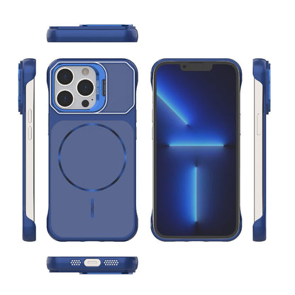 For iPhone 13 Pro Frameless Half-Wrapped PC Magnetic Phone Case - Blue - EDA009914107C