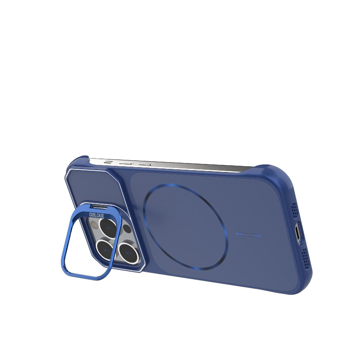 For iPhone 13 Pro Frameless Half-Wrapped PC Magnetic Phone Case - Blue - EDA009914107C