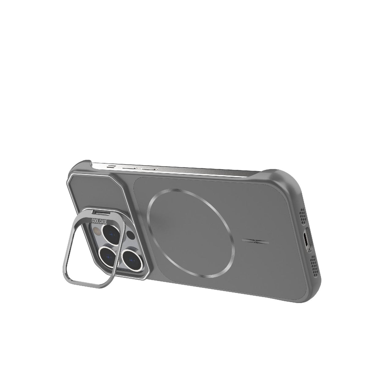 For iPhone 13 Pro Frameless Half-Wrapped PC Magnetic Phone Case - Gray - EDA009914107F