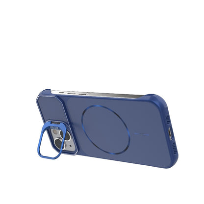 For iPhone 14 Frameless Half-Wrapped PC Magnetic Phone Case - Blue - EDA009914109C