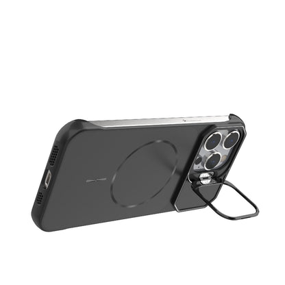 For iPhone 14 Pro Frameless Half-Wrapped PC Magnetic Phone Case - Black - EDA009914111A