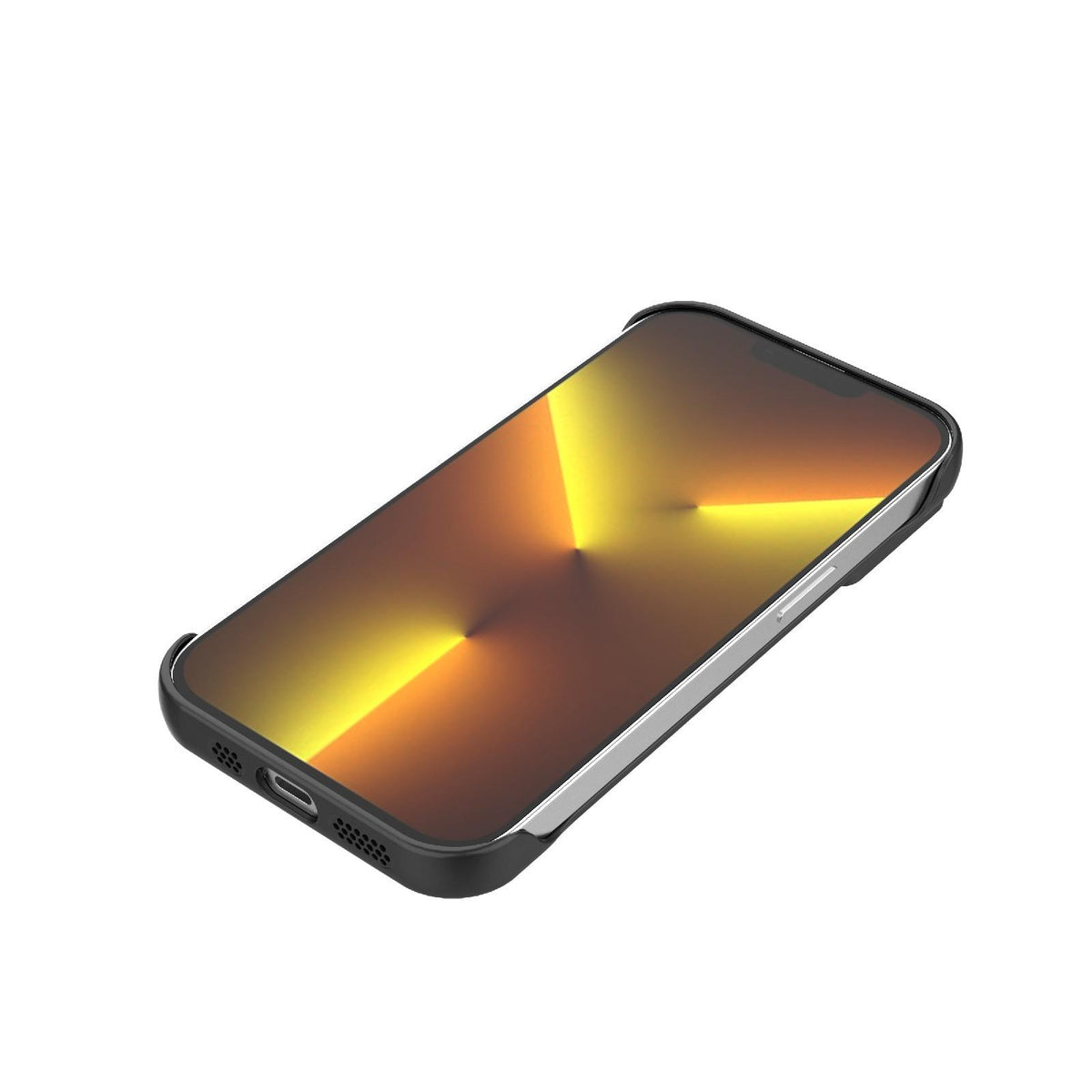 For iPhone 14 Pro Frameless Half-Wrapped PC Magnetic Phone Case - Gray - EDA009914111F