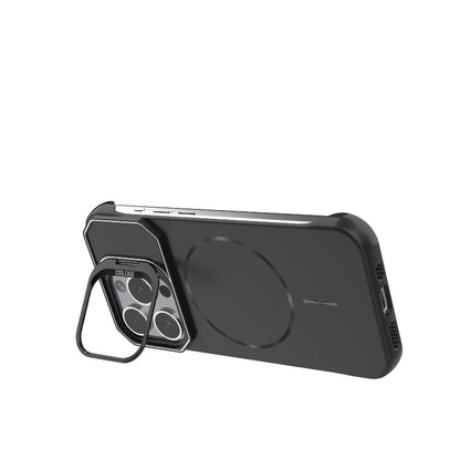 For iPhone 15 Pro Frameless Half-Wrapped PC Magnetic Phone Case - Black - EDA009914112A