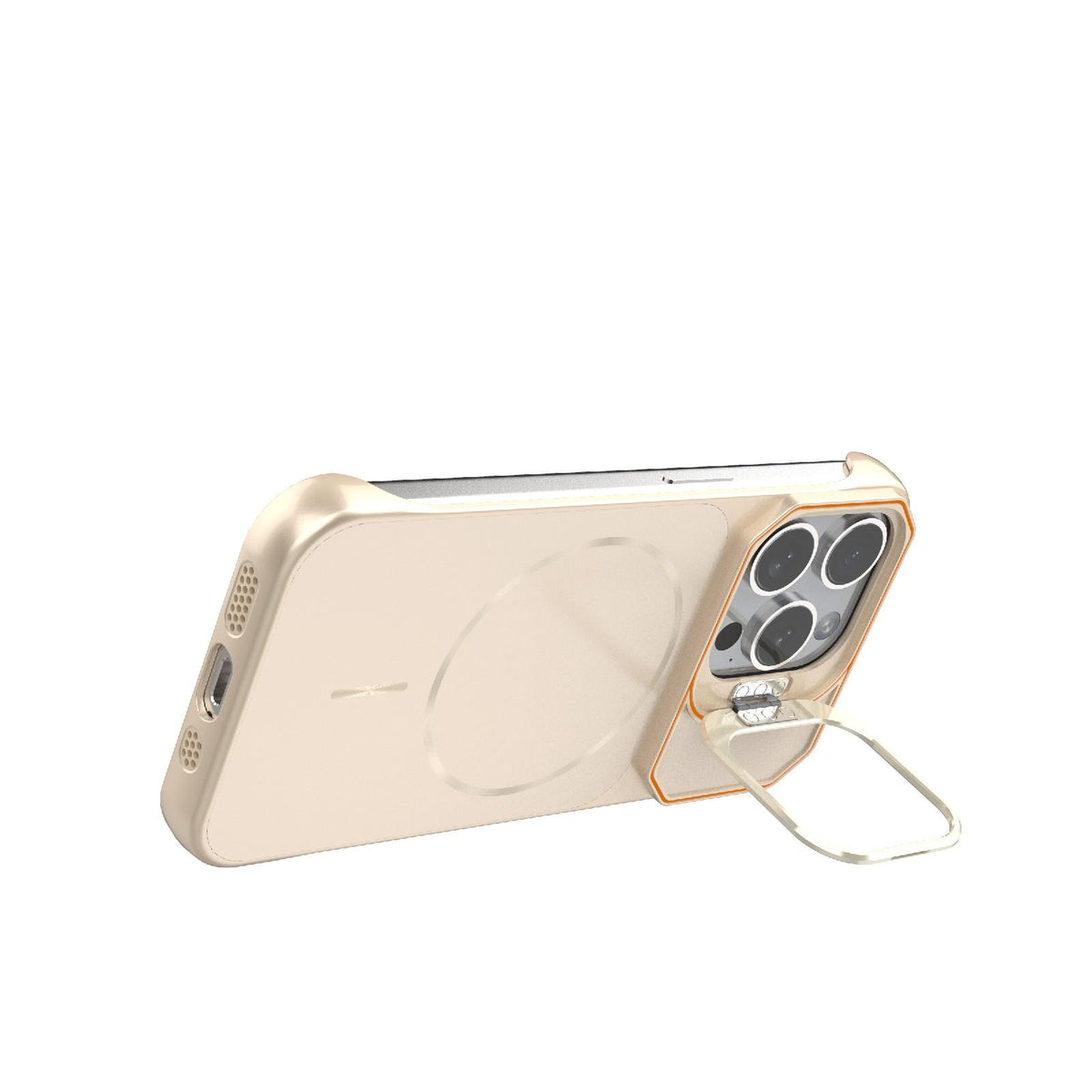 For iPhone 15 Pro Frameless Half-Wrapped PC Magnetic Phone Case - Rose Gold - EDA009914112B
