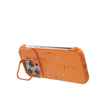 For iPhone 15 Pro Frameless Half-Wrapped PC Magnetic Phone Case - Orange - EDA009914112E