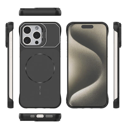 For iPhone 15 Pro Max Frameless Half-Wrapped PC Magnetic Phone Case - Black - EDA009914113A