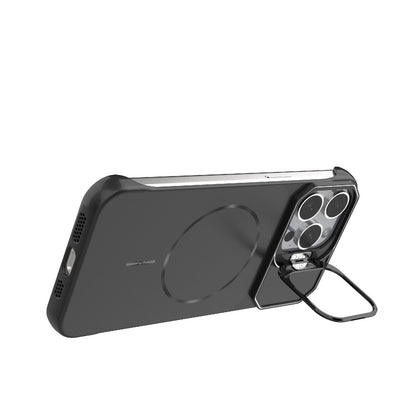 For iPhone 15 Pro Max Frameless Half-Wrapped PC Magnetic Phone Case - Black - EDA009914113A
