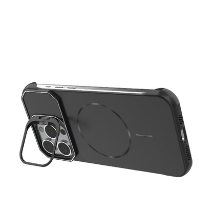 For iPhone 15 Pro Max Frameless Half-Wrapped PC Magnetic Phone Case - Black - EDA009914113A