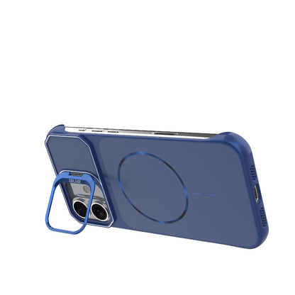 For iPhone 16 Plus Frameless Half-Wrapped PC Magnetic Phone Case - Blue - EDA009914114C