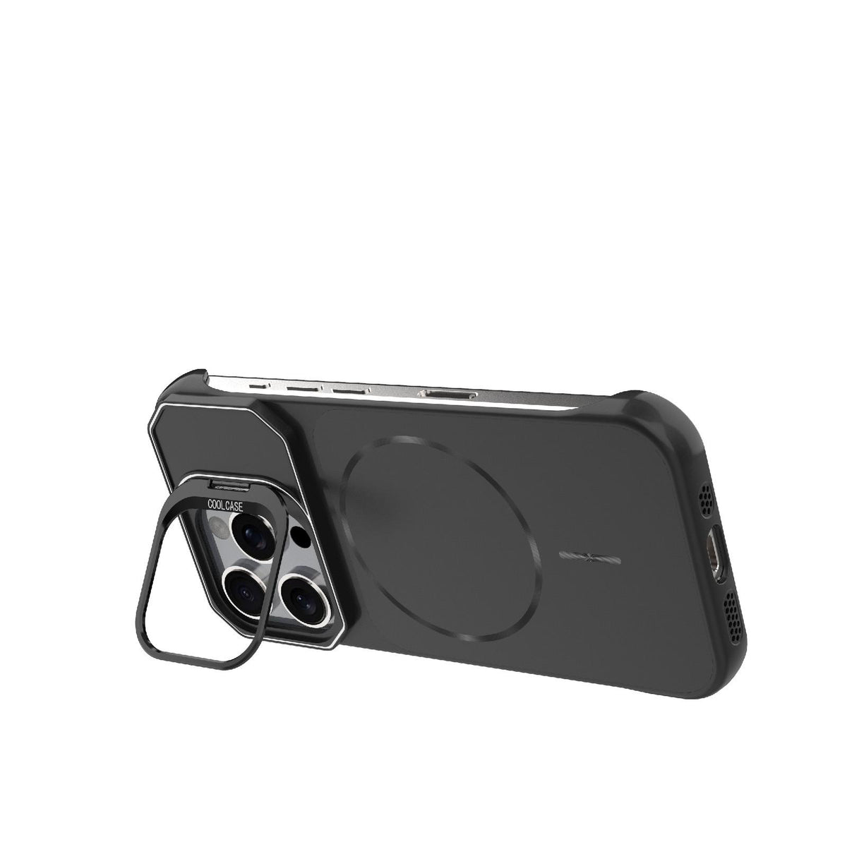 For iPhone 16 Pro Frameless Half-Wrapped PC Magnetic Phone Case - Black - EDA009914115A