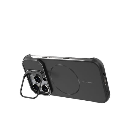 For iPhone 16 Pro Frameless Half-Wrapped PC Magnetic Phone Case - Black - EDA009914115A