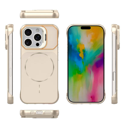 For iPhone 16 Pro Frameless Half-Wrapped PC Magnetic Phone Case - Rose Gold - EDA009914115B
