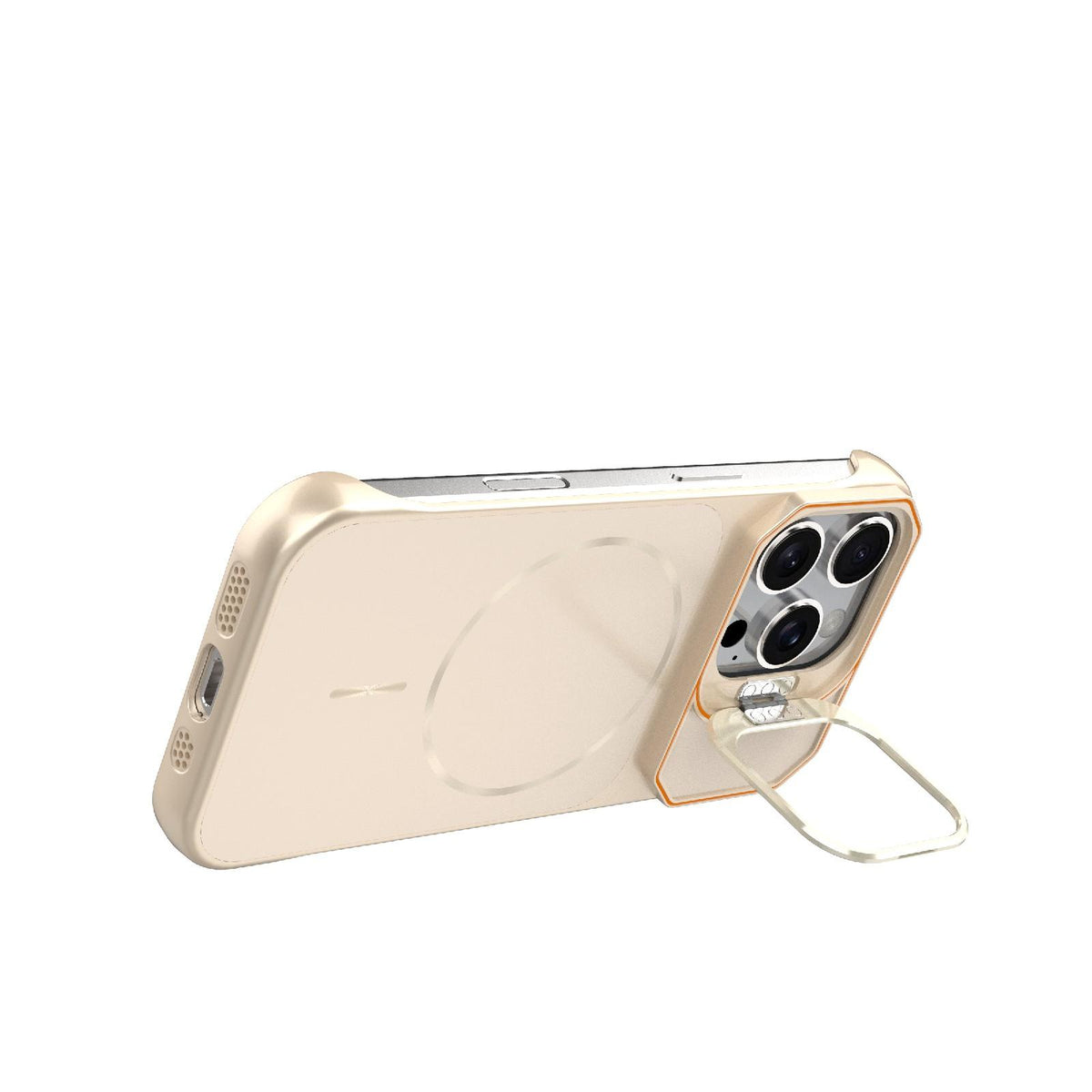 For iPhone 16 Pro Frameless Half-Wrapped PC Magnetic Phone Case - Rose Gold - EDA009914115B