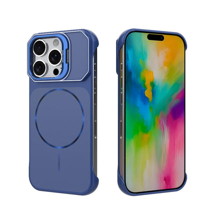 For iPhone 16 Pro Frameless Half-Wrapped PC Magnetic Phone Case - Blue - EDA009914115C