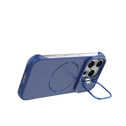 For iPhone 16 Pro Frameless Half-Wrapped PC Magnetic Phone Case - Blue - EDA009914115C