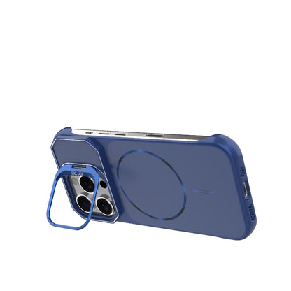For iPhone 16 Pro Frameless Half-Wrapped PC Magnetic Phone Case - Blue - EDA009914115C