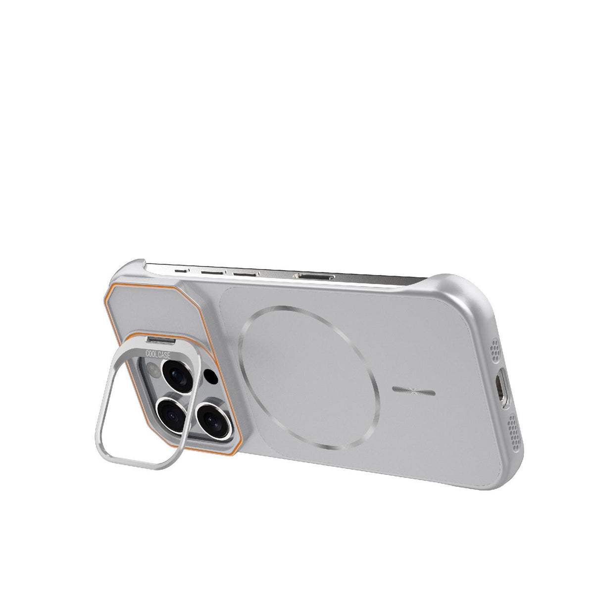 For iPhone 16 Pro Frameless Half-Wrapped PC Magnetic Phone Case - Silver - EDA009914115D