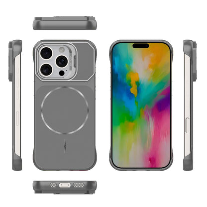 For iPhone 16 Pro Frameless Half-Wrapped PC Magnetic Phone Case - Gray - EDA009914115F